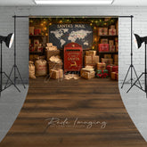 Aperturee - Aperturee Santa’s Mailroom Sweep Backdrop Letters to Santa Workshop North Pole Christmas Mini Session Floor Drop